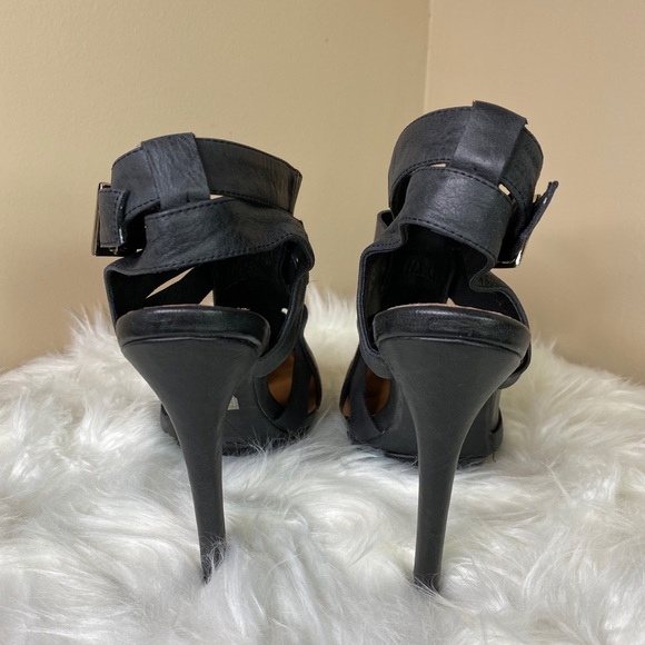 JEFFREY CAMPBELL BLACK -SILVER LEATHER BOOTIE PUMP - Picture 5 of 8